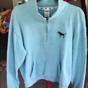 VS Pink Boyfriend Fit Quarter Zip